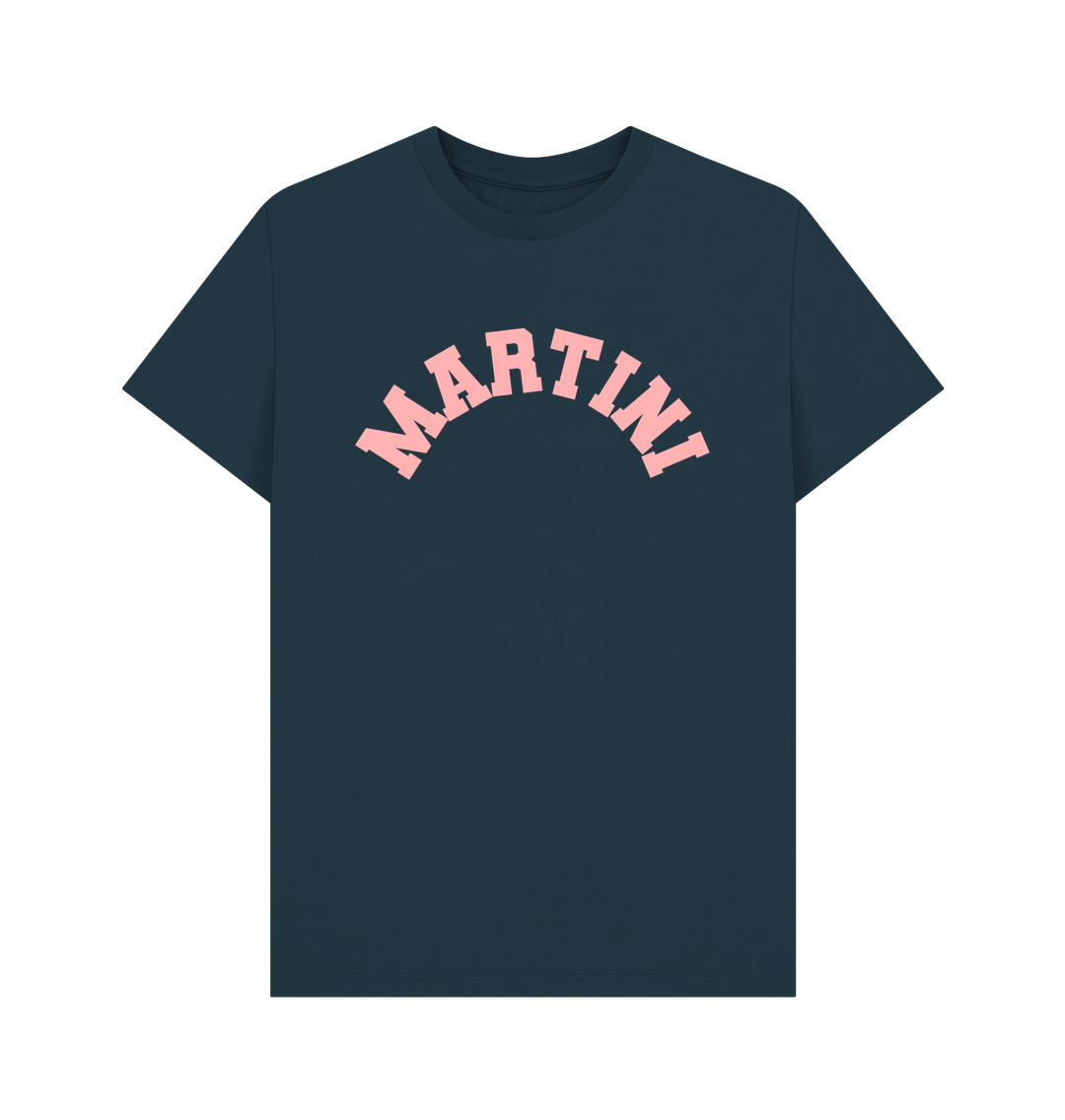 Denim Blue Martini Varsity T-shirt Unisex