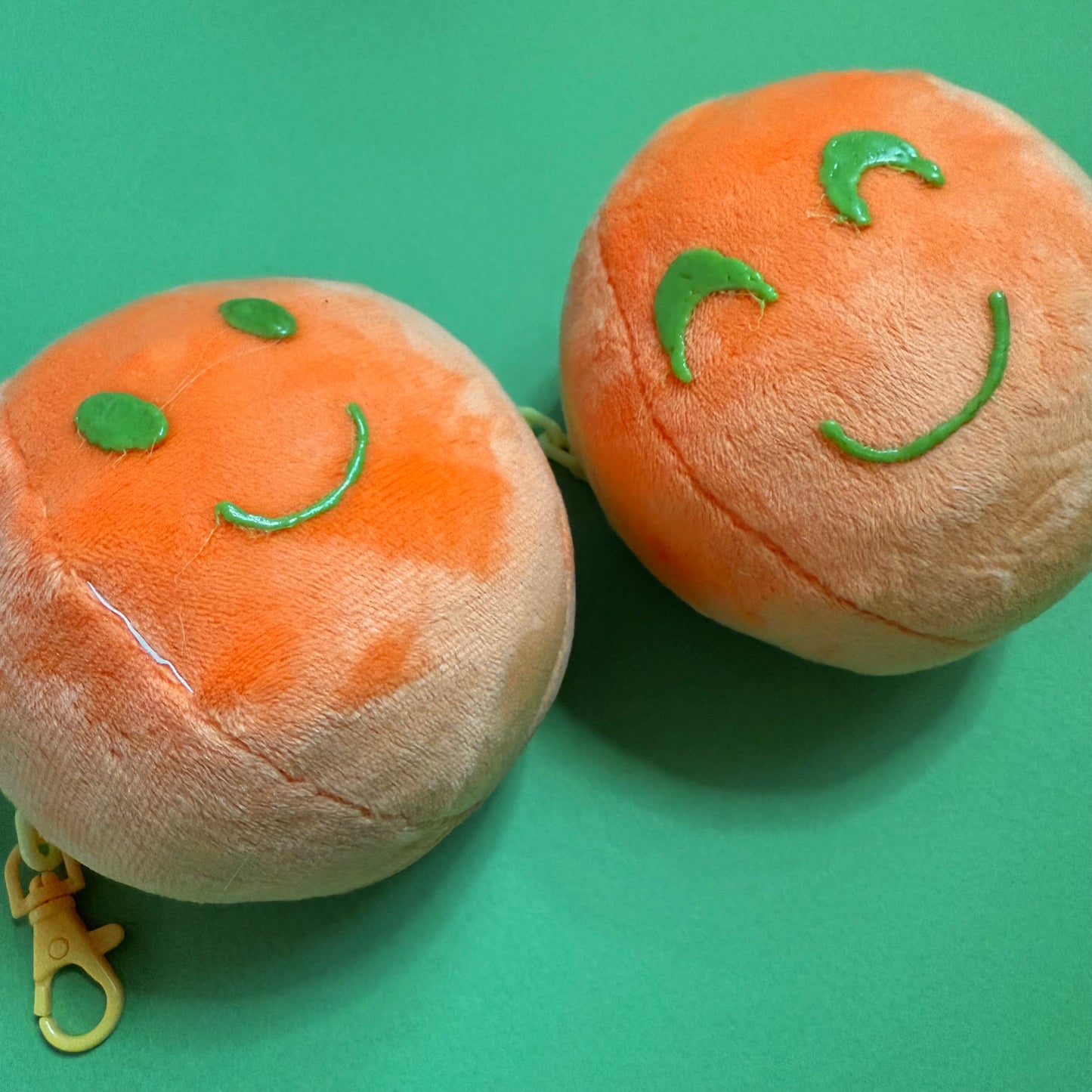 Smiley orange bag charm keyring plush