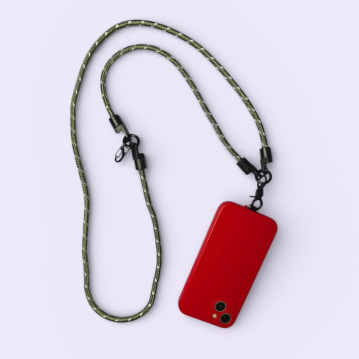 Paracord neck strap / wrist strap convertible lanyard army green