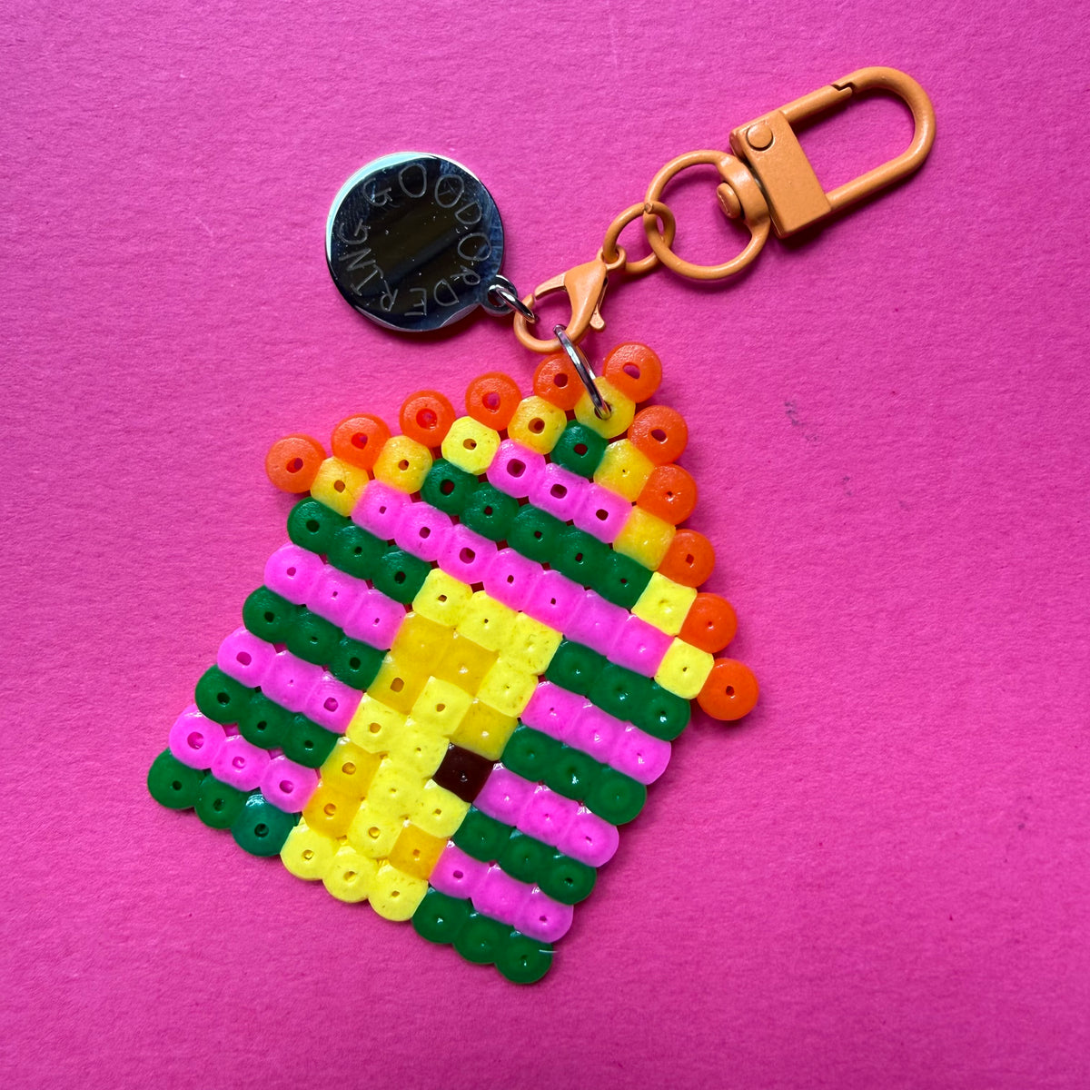 Hama bead beach hut keyring