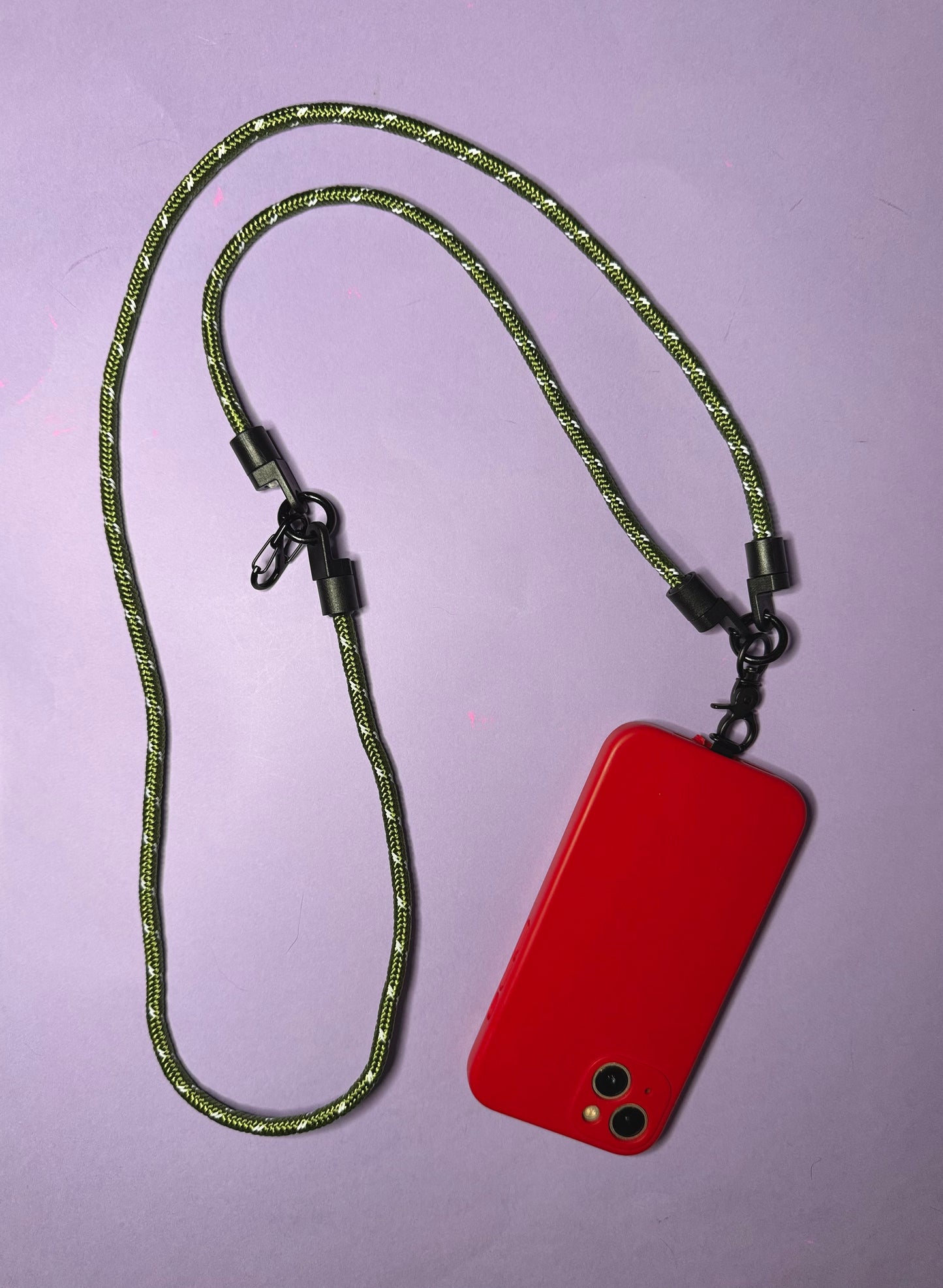 Paracord neck strap / wrist strap convertible lanyard army green