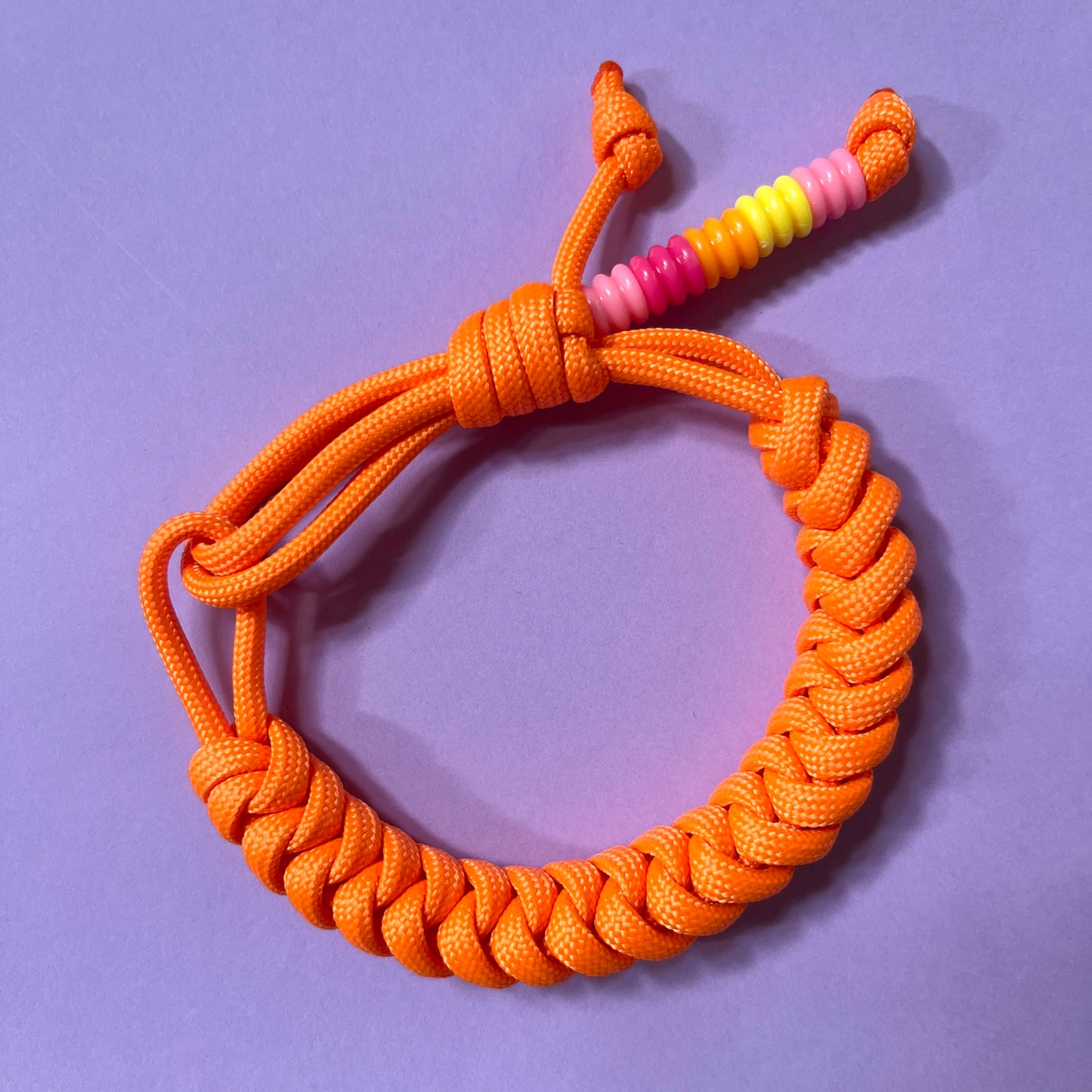 Para cord snake bracelet orange