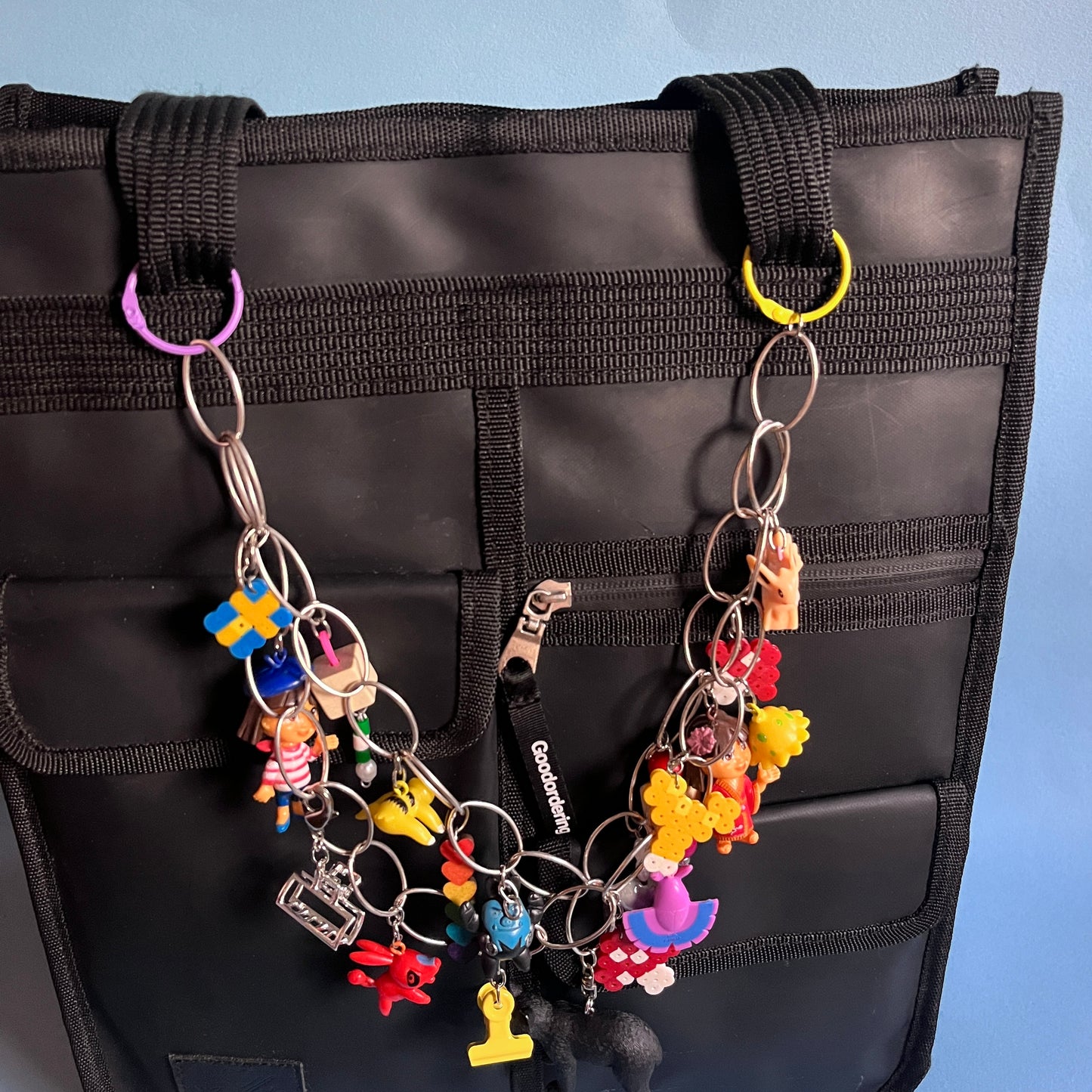 Black bear bag charm / necklace Clowncore