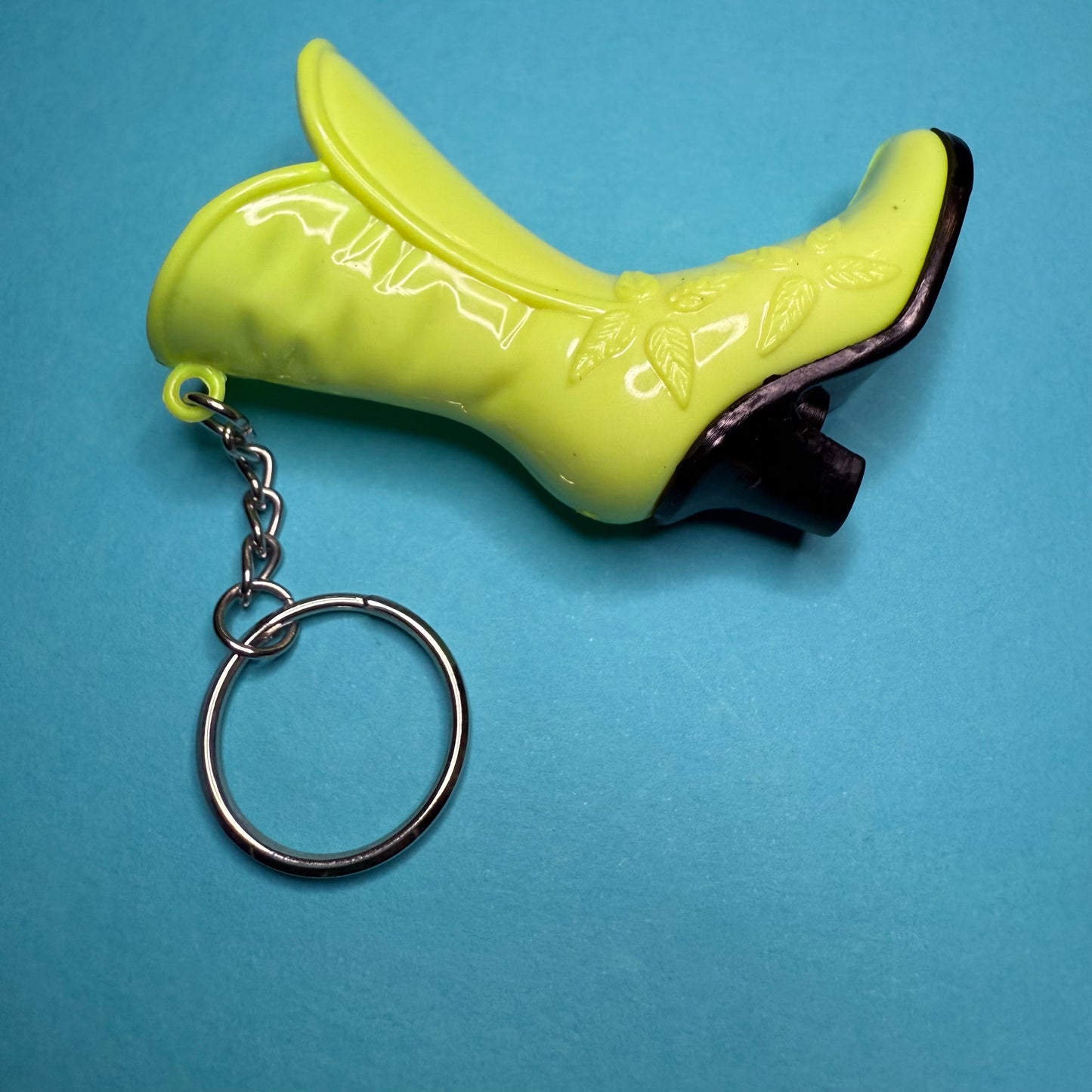 Neon 80s keyring cowboy boot