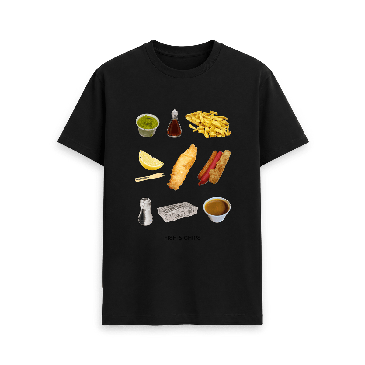 Black Printed T-shirt Front