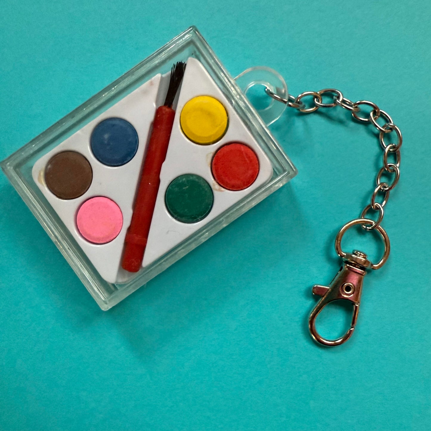 Mini water colour set charm keyring