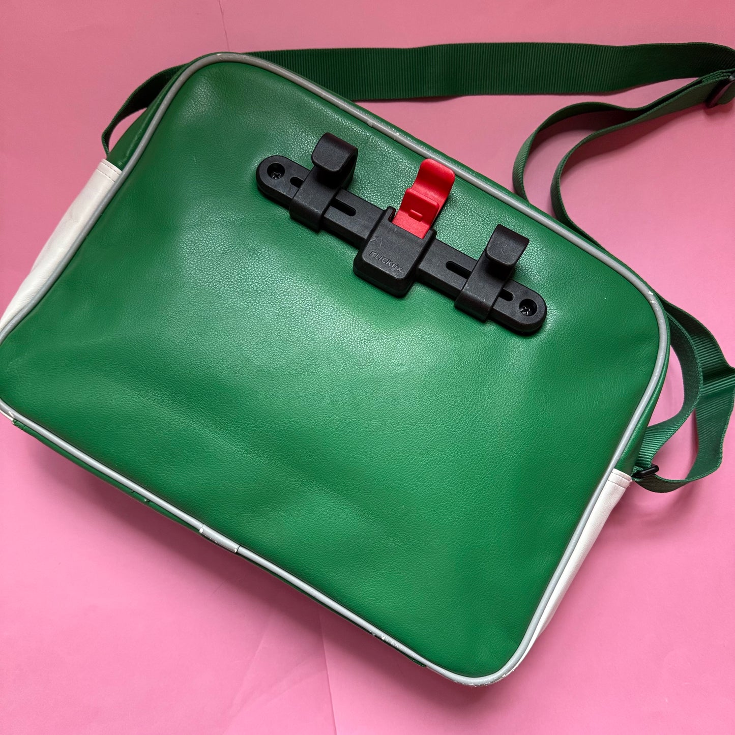 Upcycled Puma Bike Pannier messenger bag green