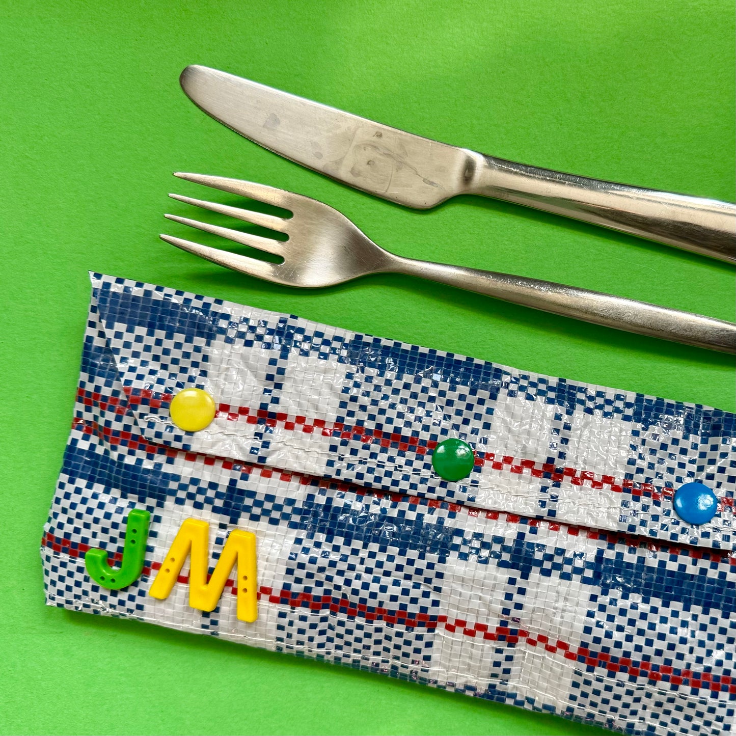 Upcycled cutlery / pencil case personalised