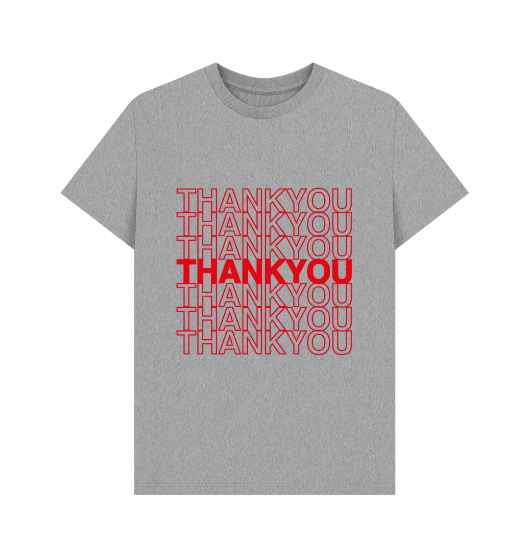 Athletic Grey Thank You Text t-shirt