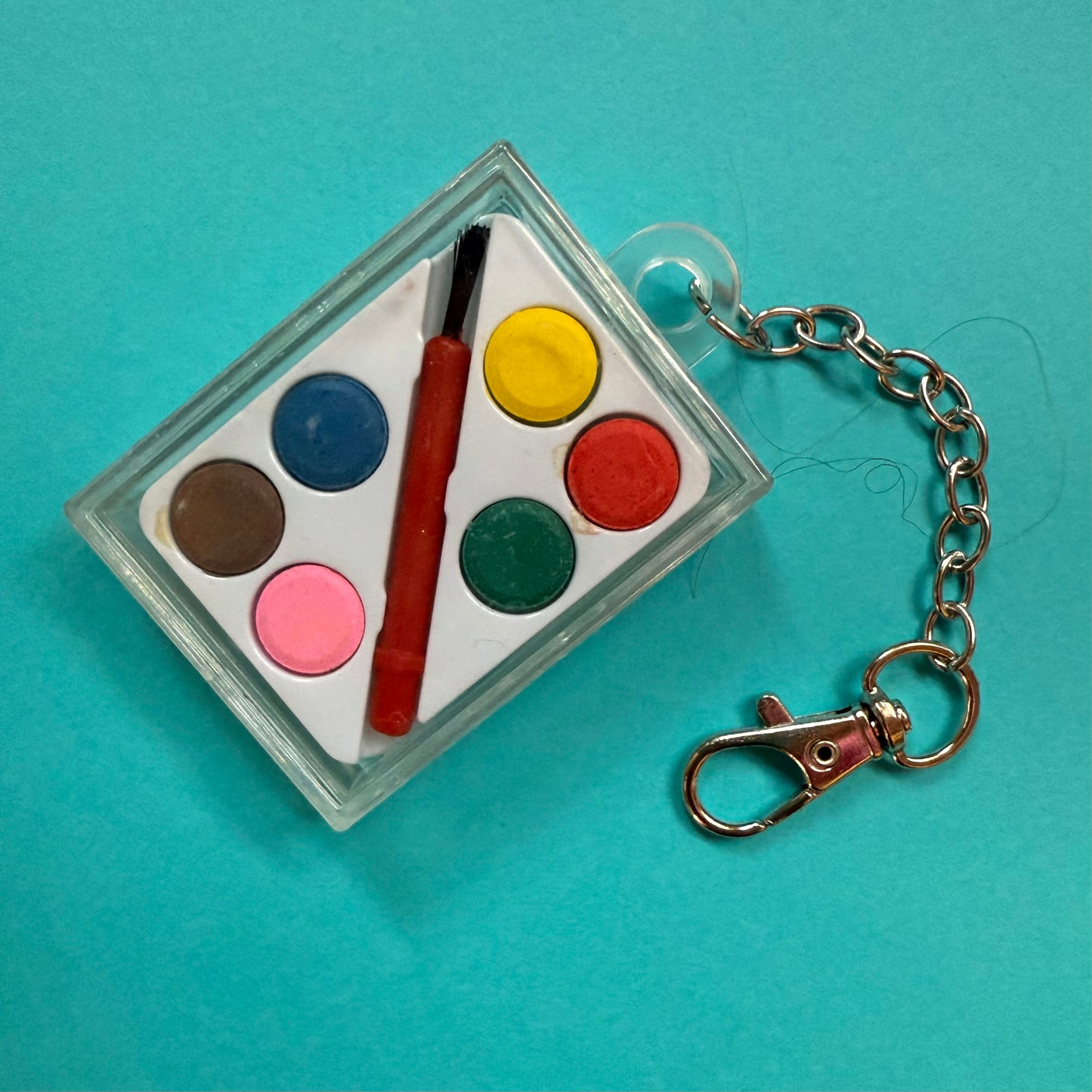 Mini water colour set charm keyring