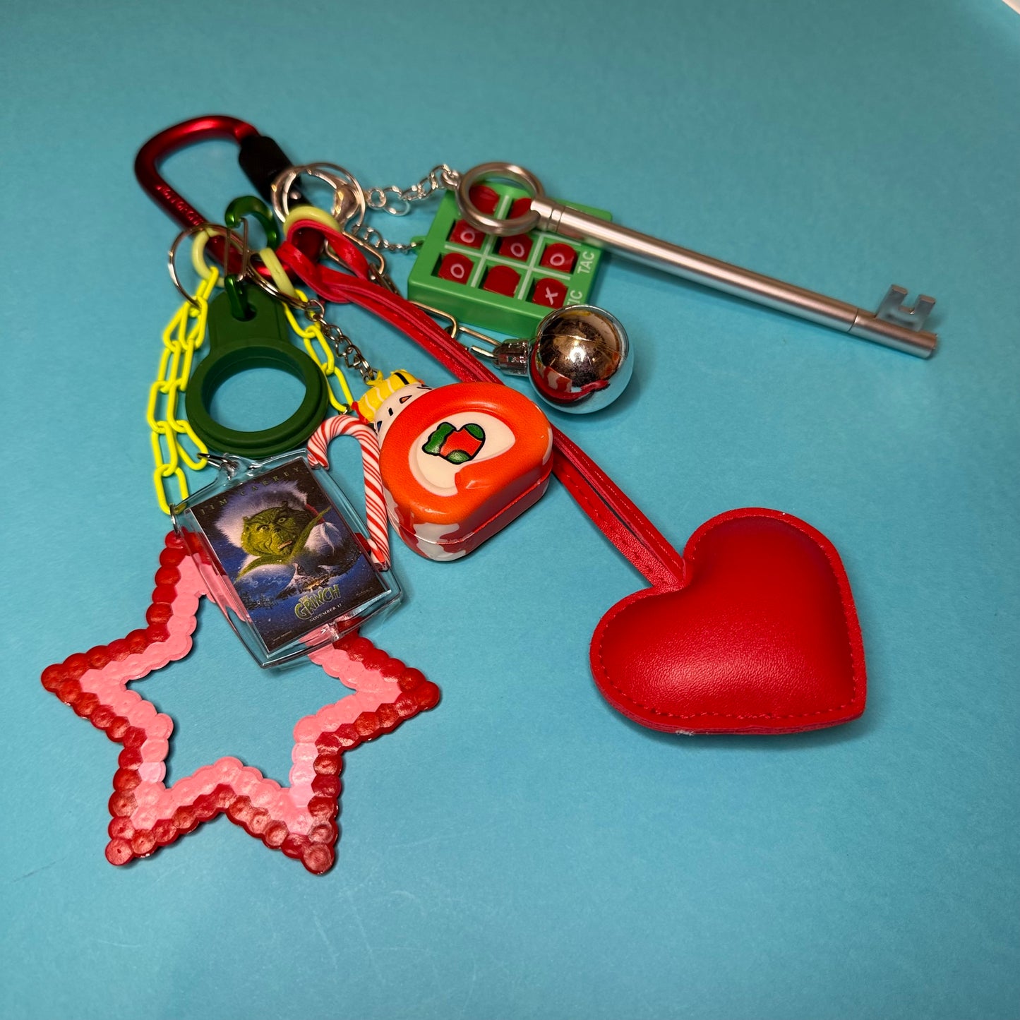 Bag charm and keyring christmas hama heart