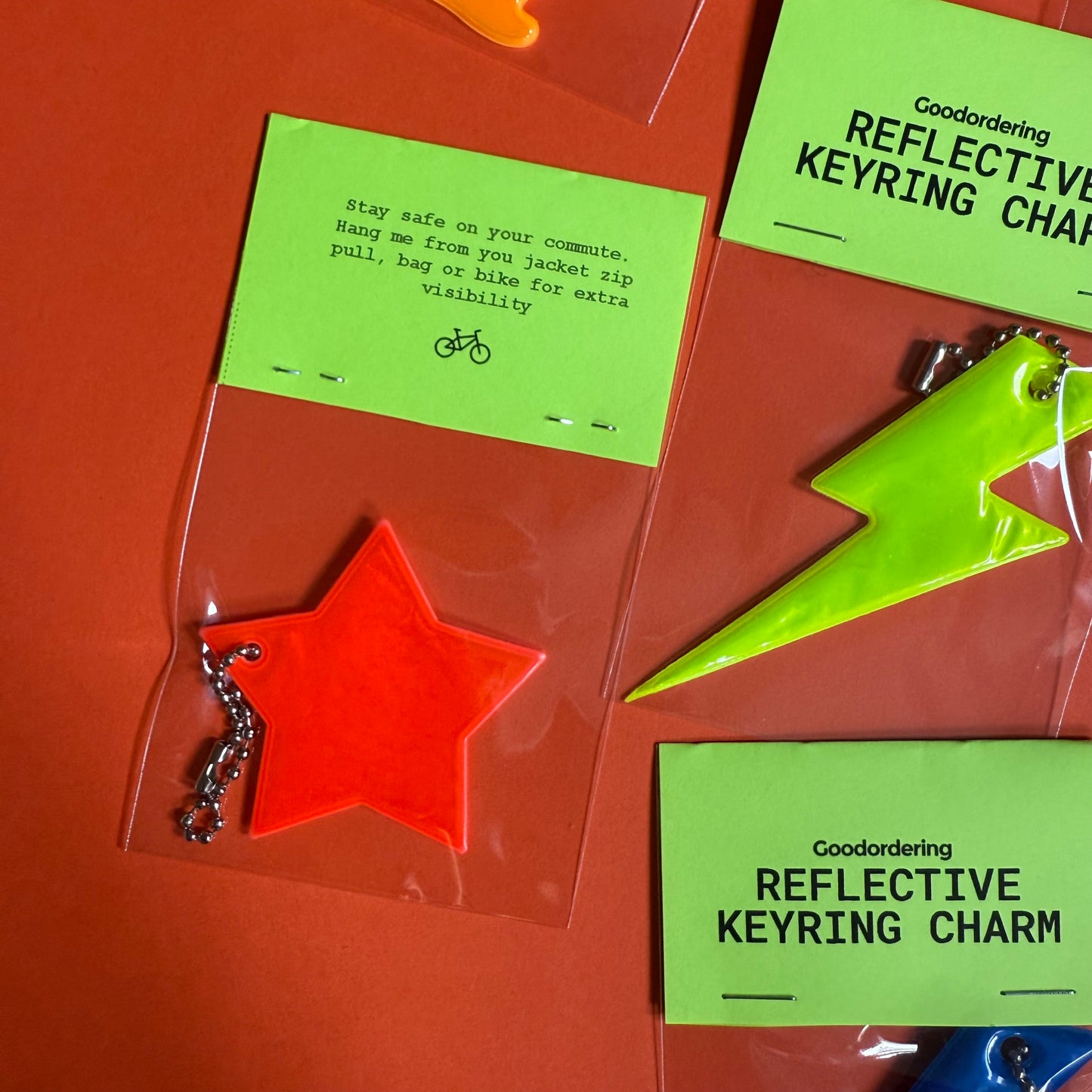 Neon star light reflector charm