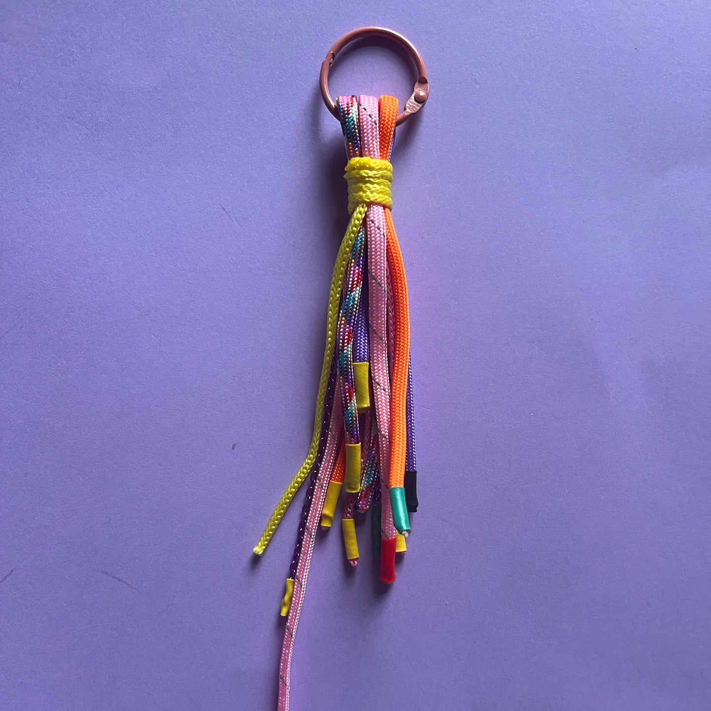 Multi cord hanging paracord charm and keyring