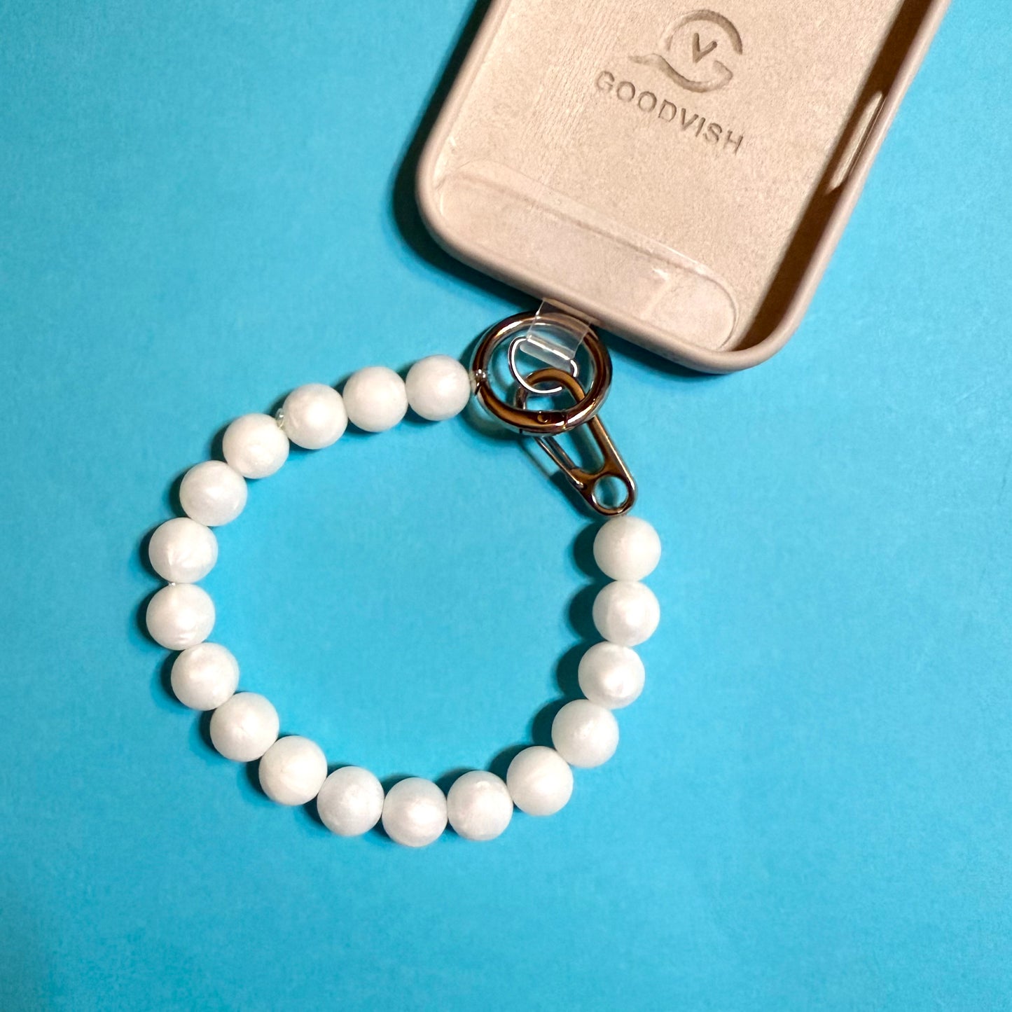 Silicone pearl phone wrist strap lanyard