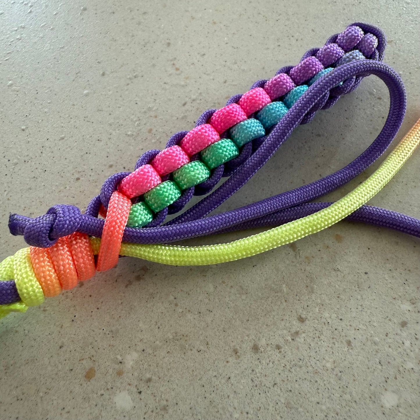 Purple & pastel rainbow box knot charm