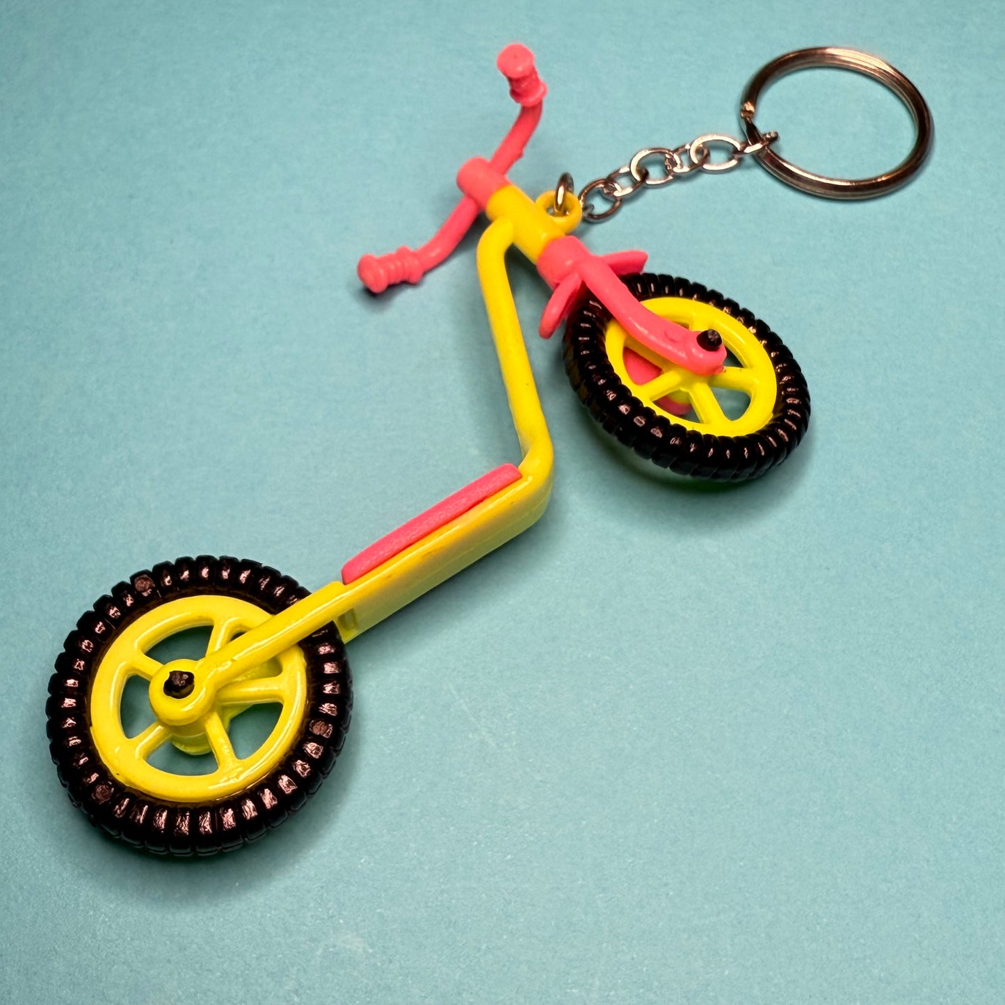 Neon retro 80s keyring scooter