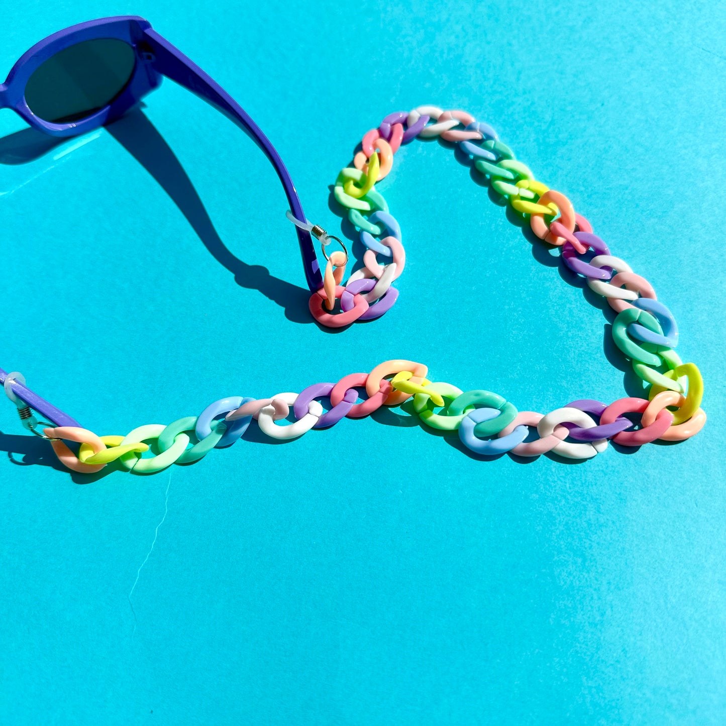 Glasses chain chunky pastel rainbow