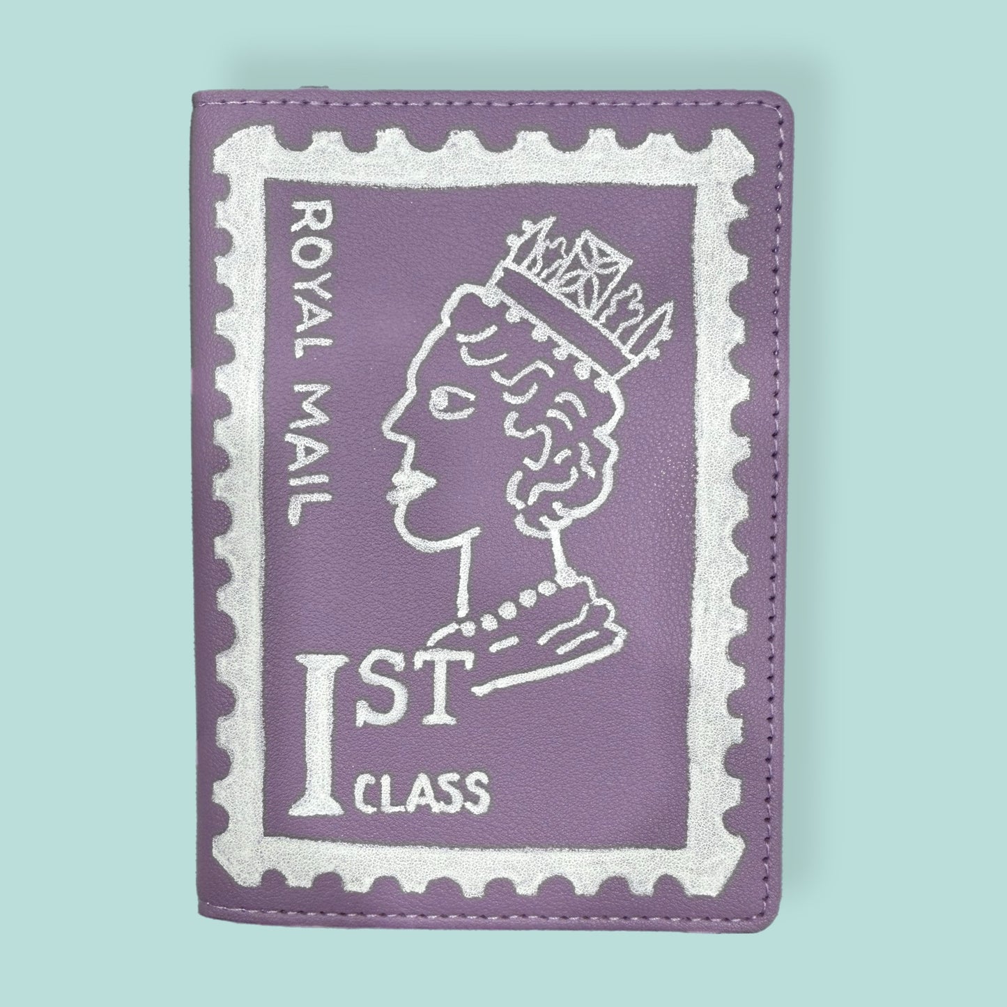 Passport holder faux leather Stamp