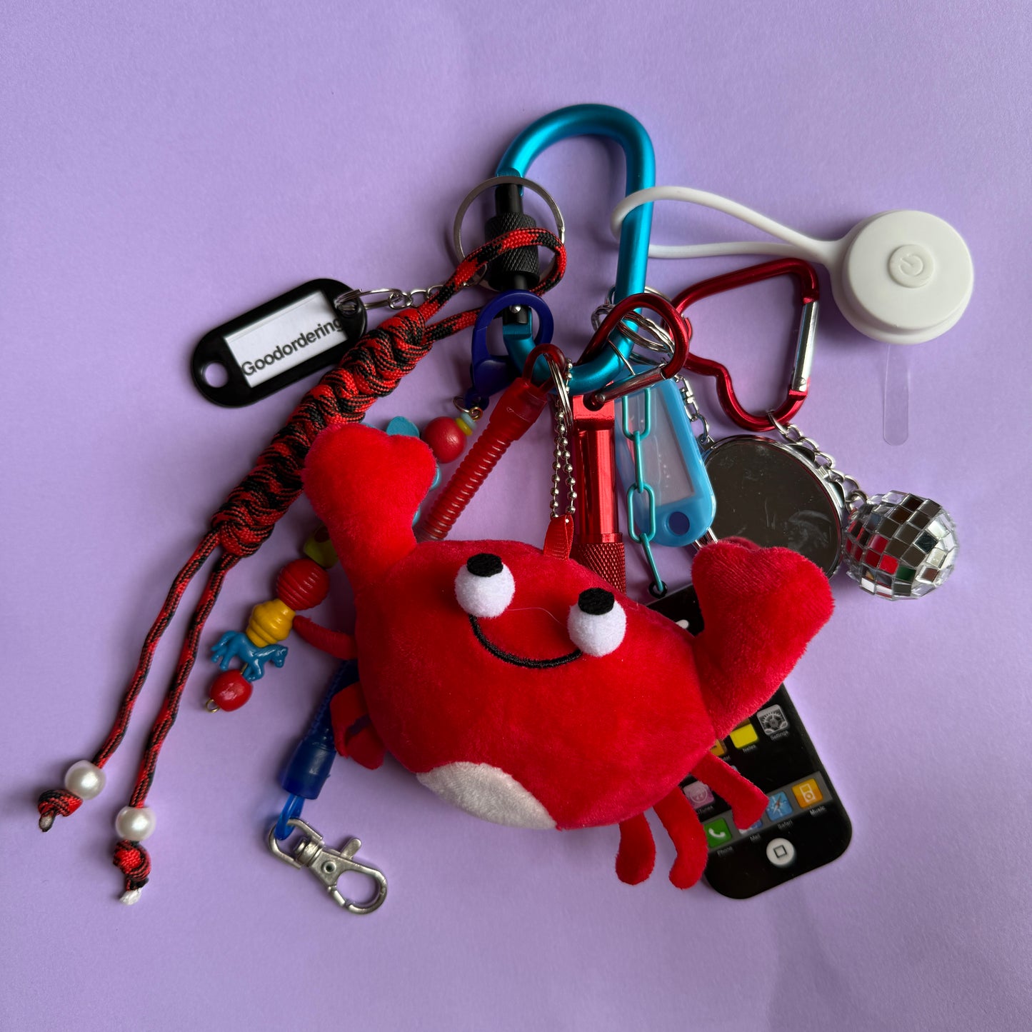 Bag charm and keyring crab