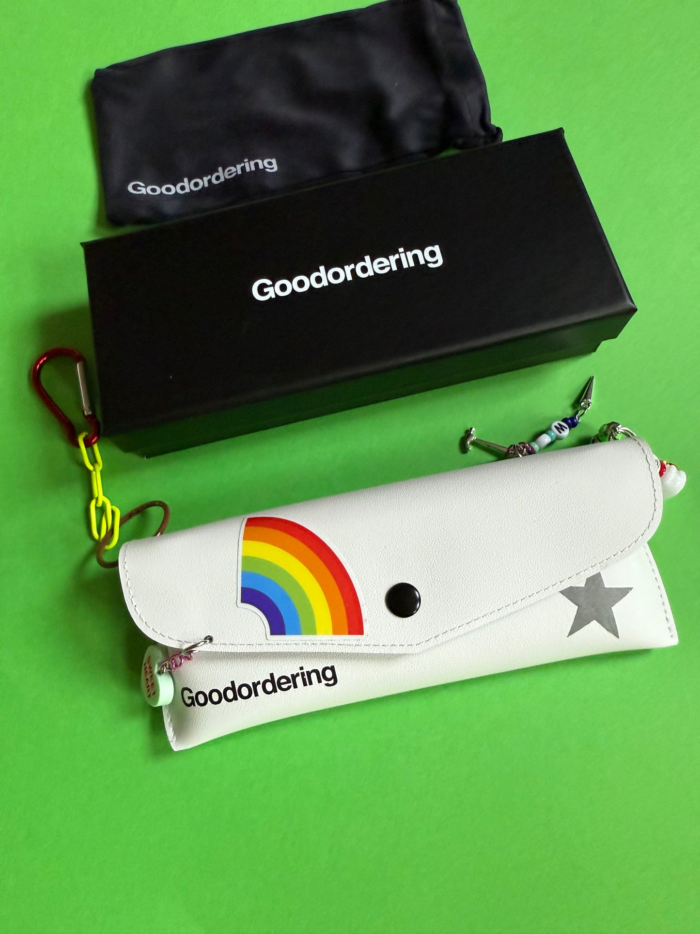 Glasses case bag charm with personalised letter