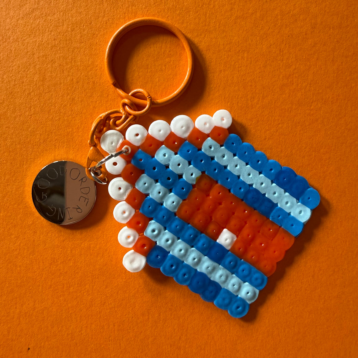 Hama bead beach hut keyring