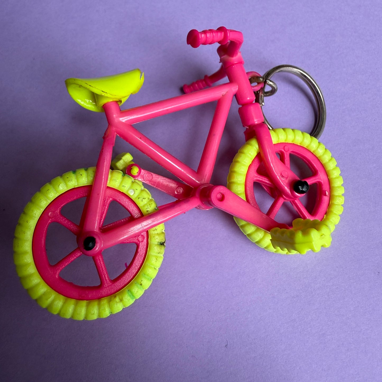 Neon 80s pink bicycle charm