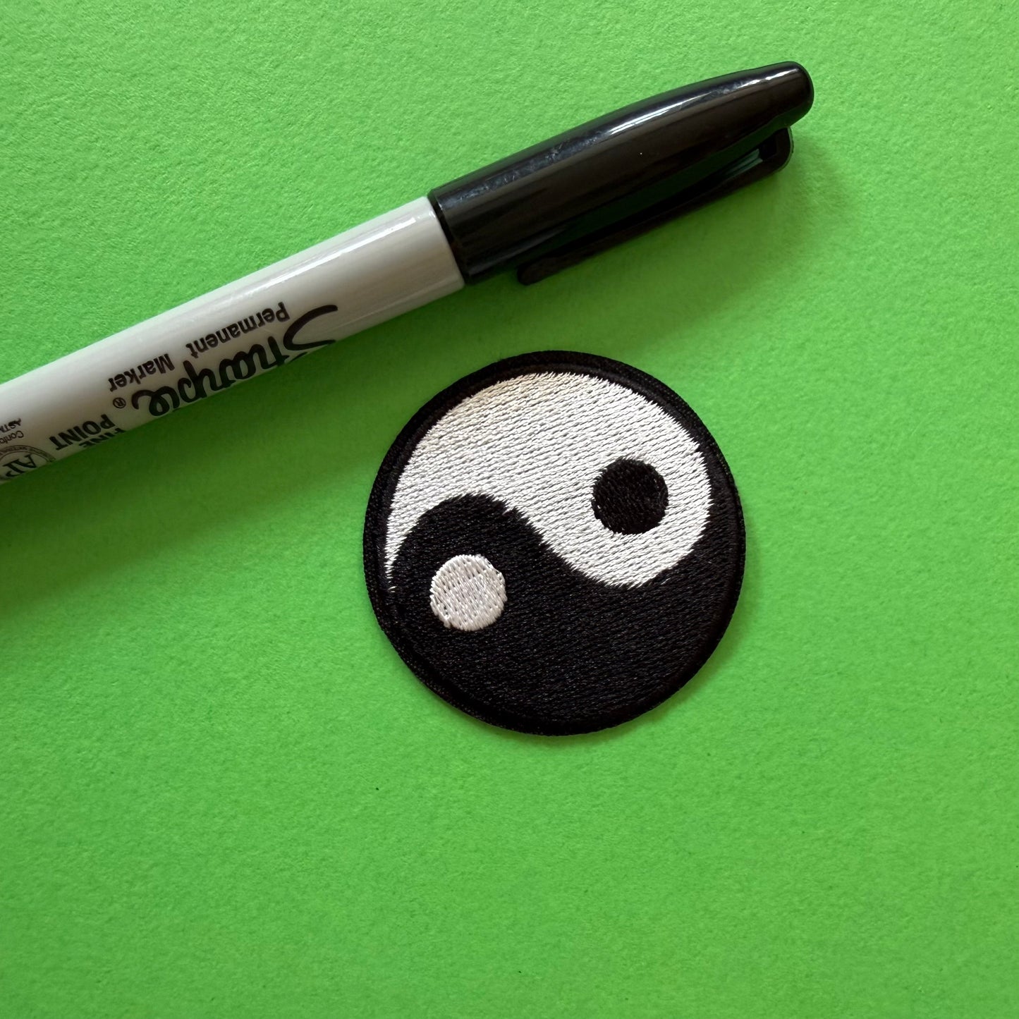 Yin Yang iron-on embroidered Patch