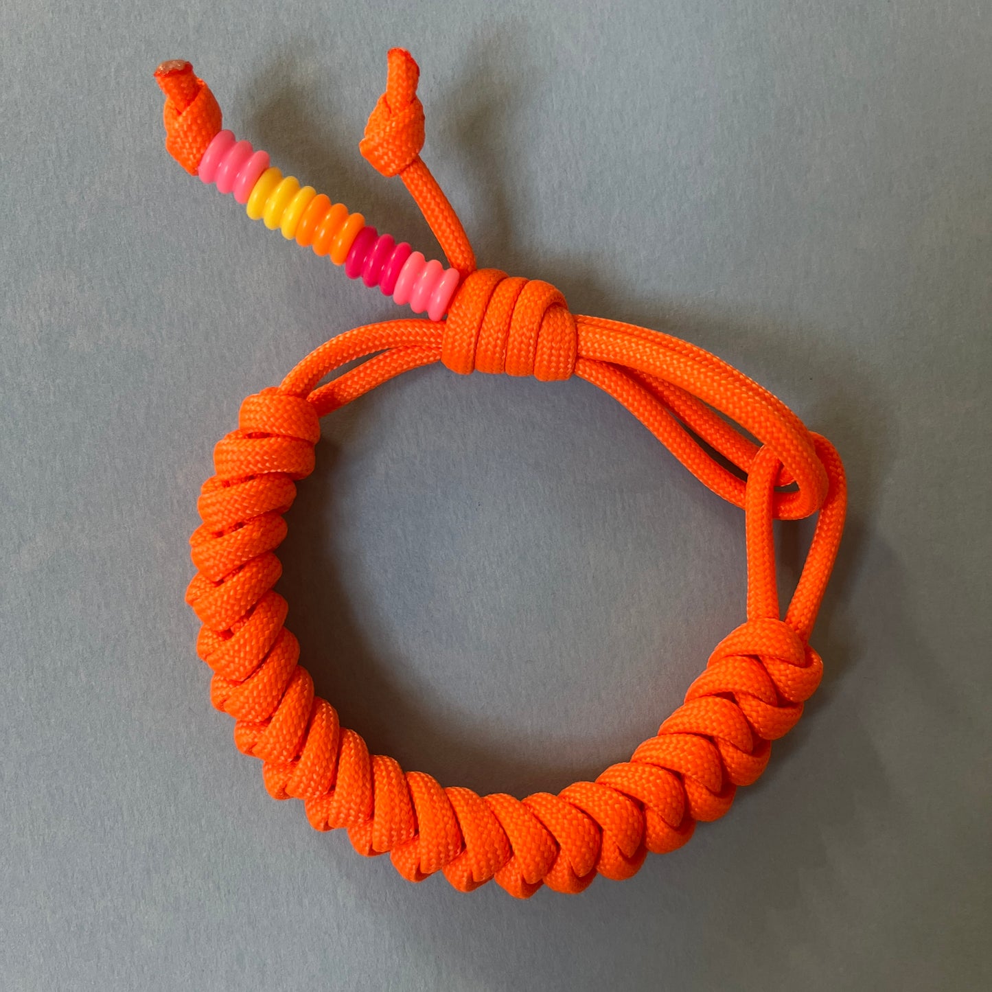 Para cord snake bracelet orange