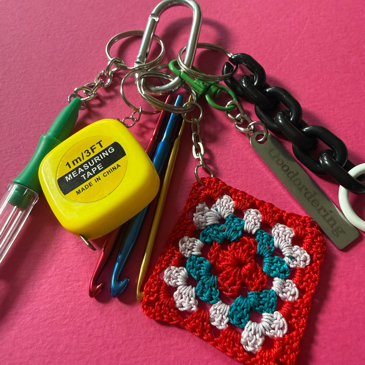 Bag charm and keyring crochet lover