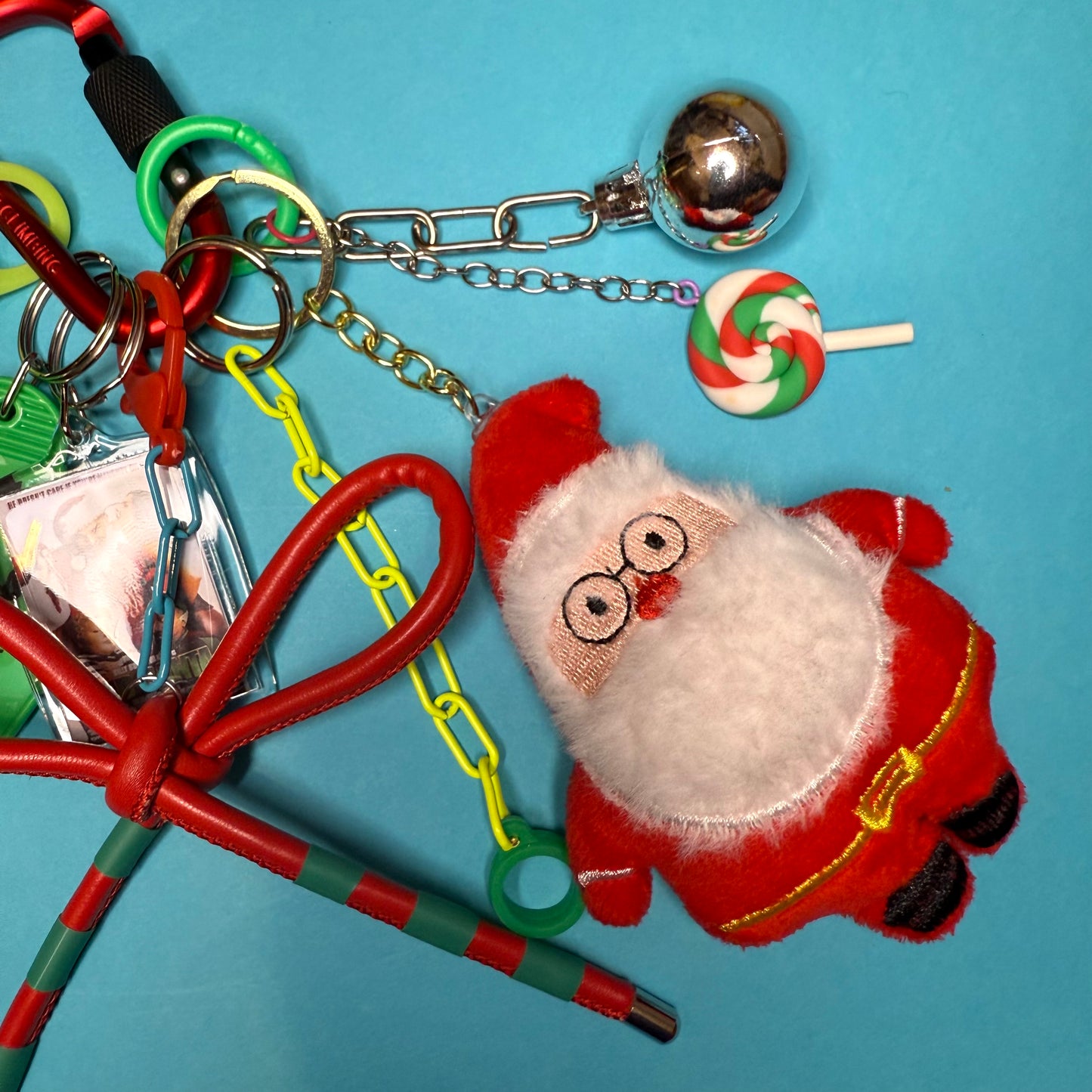 Bag charm and keyring christmas fat santa