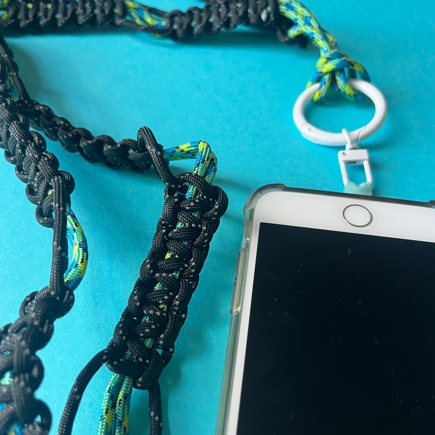 Braided Cord Phone strap lanyard black