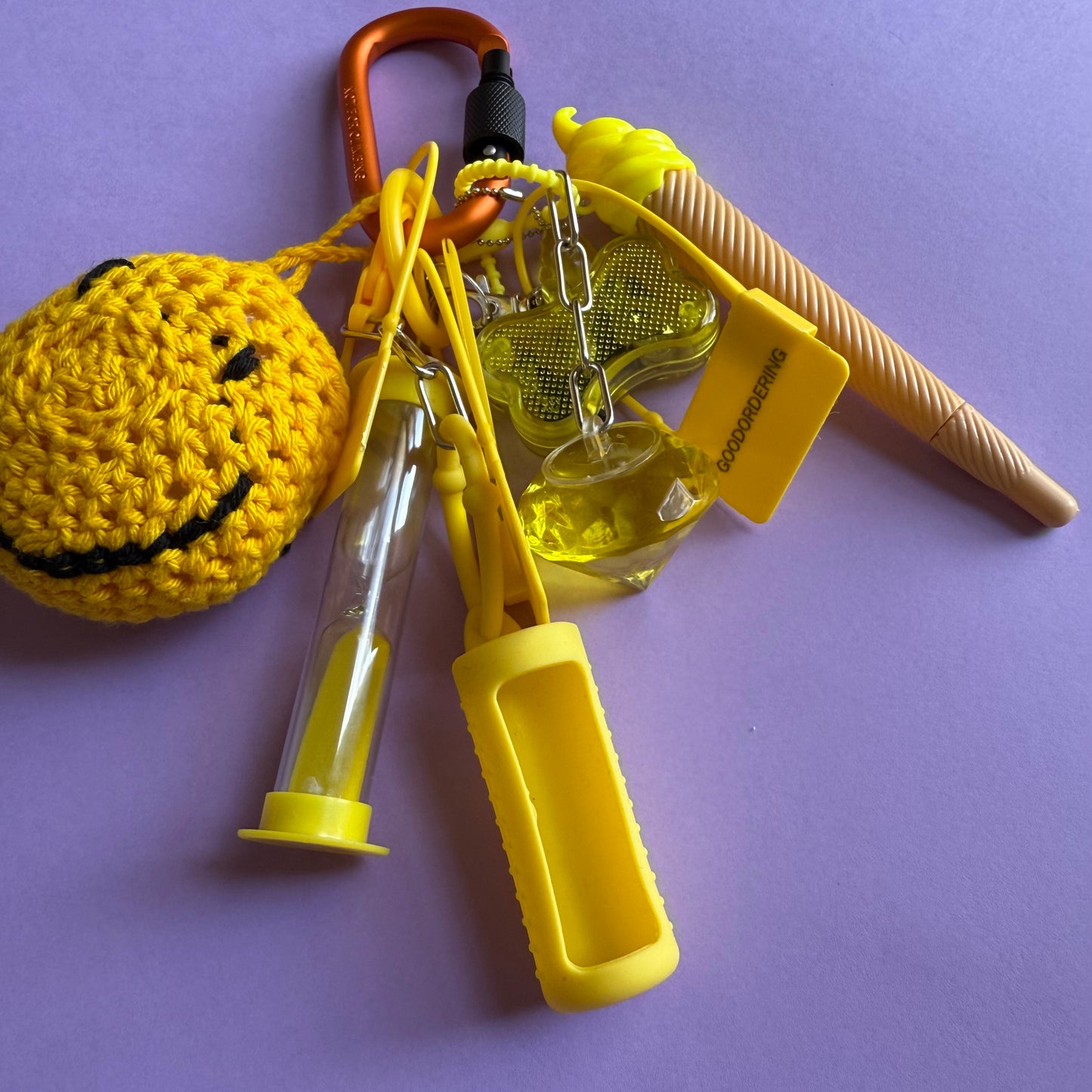 Bag charm keyring mellow yellow