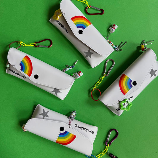 Glasses case bag charm with personalised letter