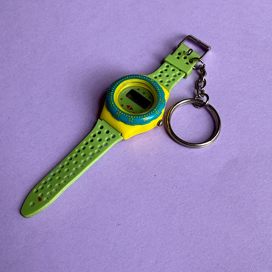 80s vintage 80s watch charm keyring