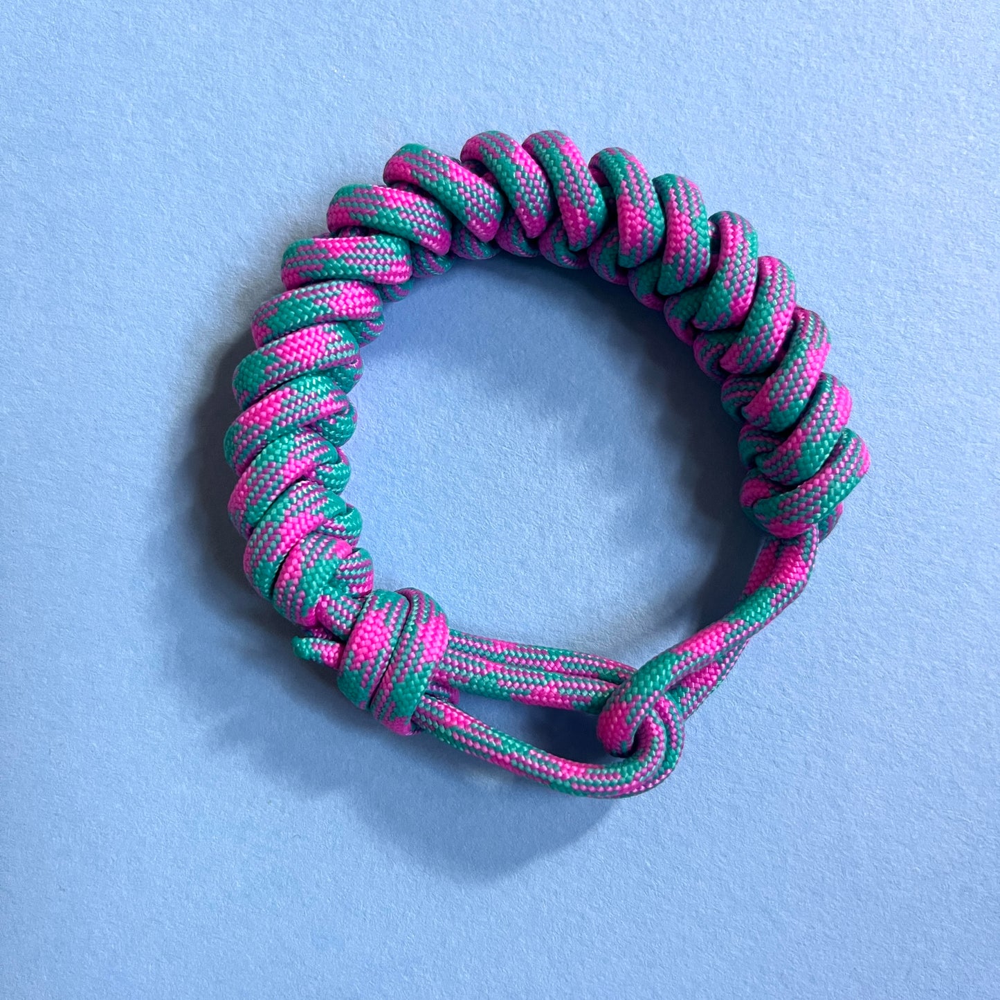 Para cord snake bracelet pink and turquoises