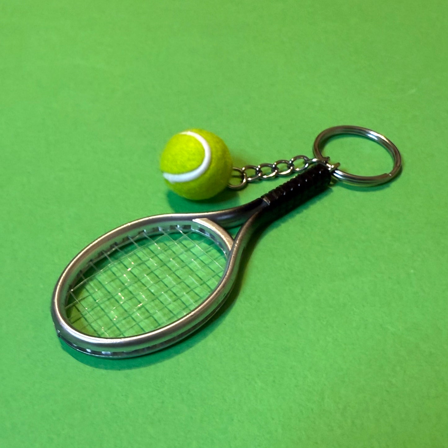 Tennis racquet and ball keyring