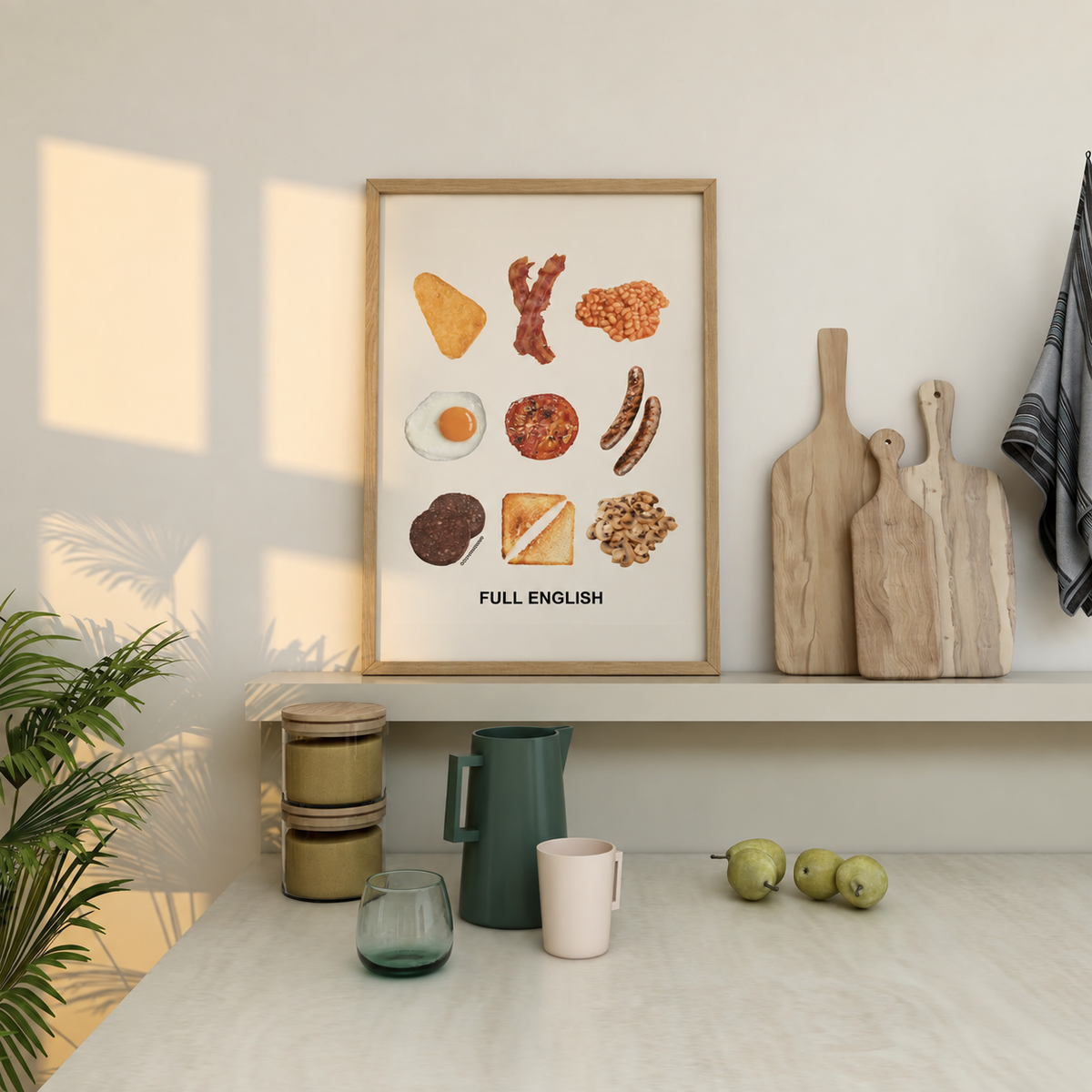 Full English A3 art print – British breakfast wall art