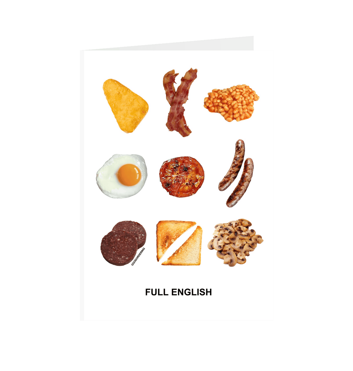full english breakfast souvenir card White Printed Greetings Cards Front