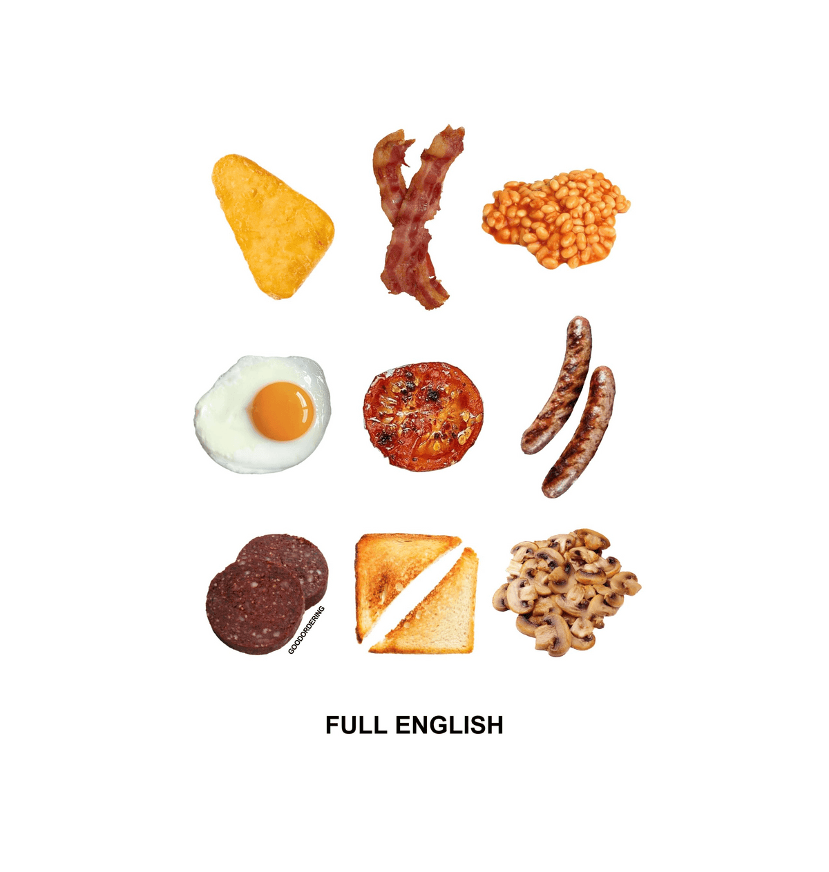 deconstructed grid Full english A3 art print