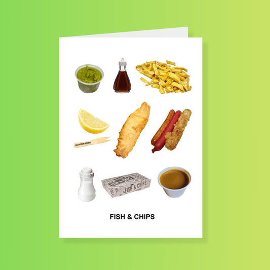 Fish & Chips Greetings Card