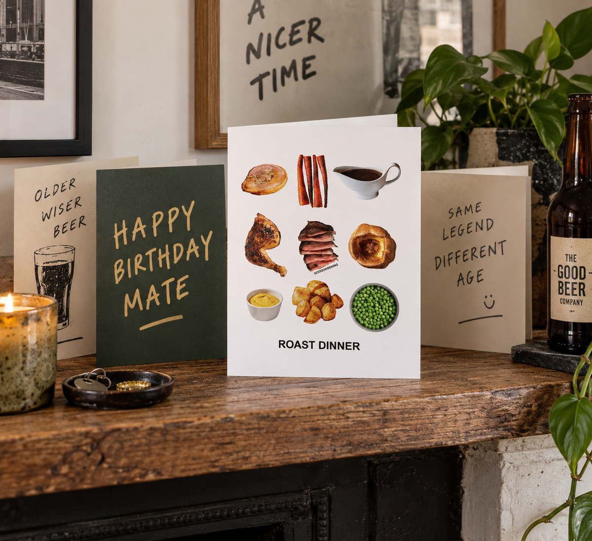 Roast Dinner Greetings Card – British Food Souvenir