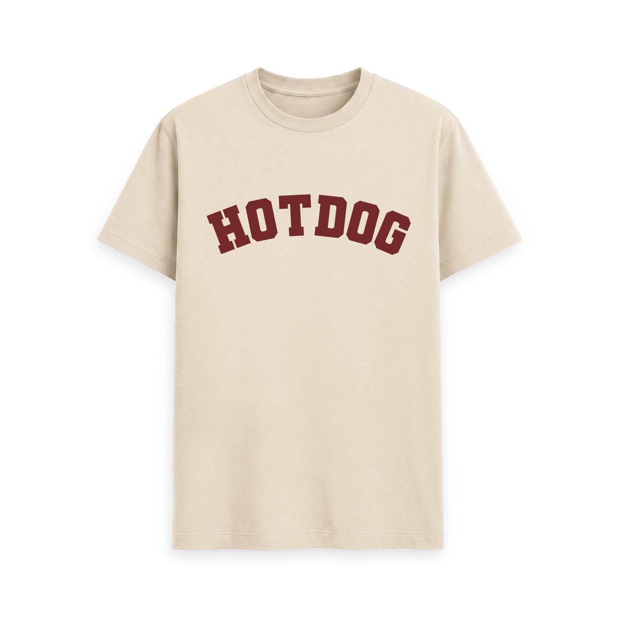 Oat Printed T-shirt Front Goodordering hot dog varsity T-shirt styled for everyday wear