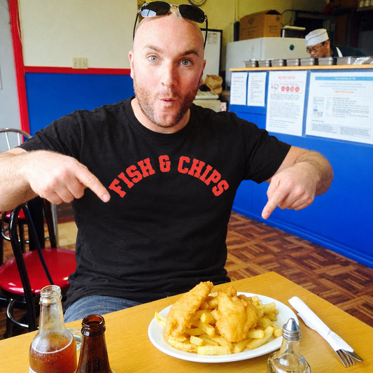 Fish and Chips Varsity Unisex T-shirt