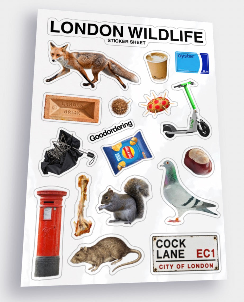 London Wildlife A5 Vinyl Sticker Sheet – London Icons