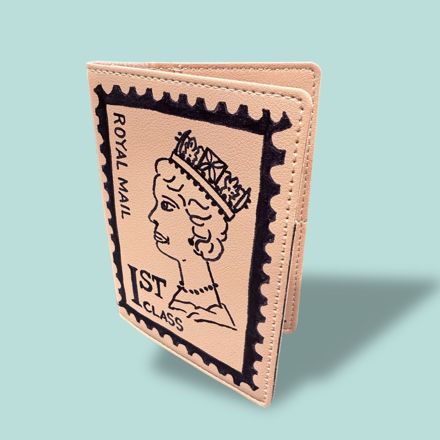 Passport holder faux leather Stamp