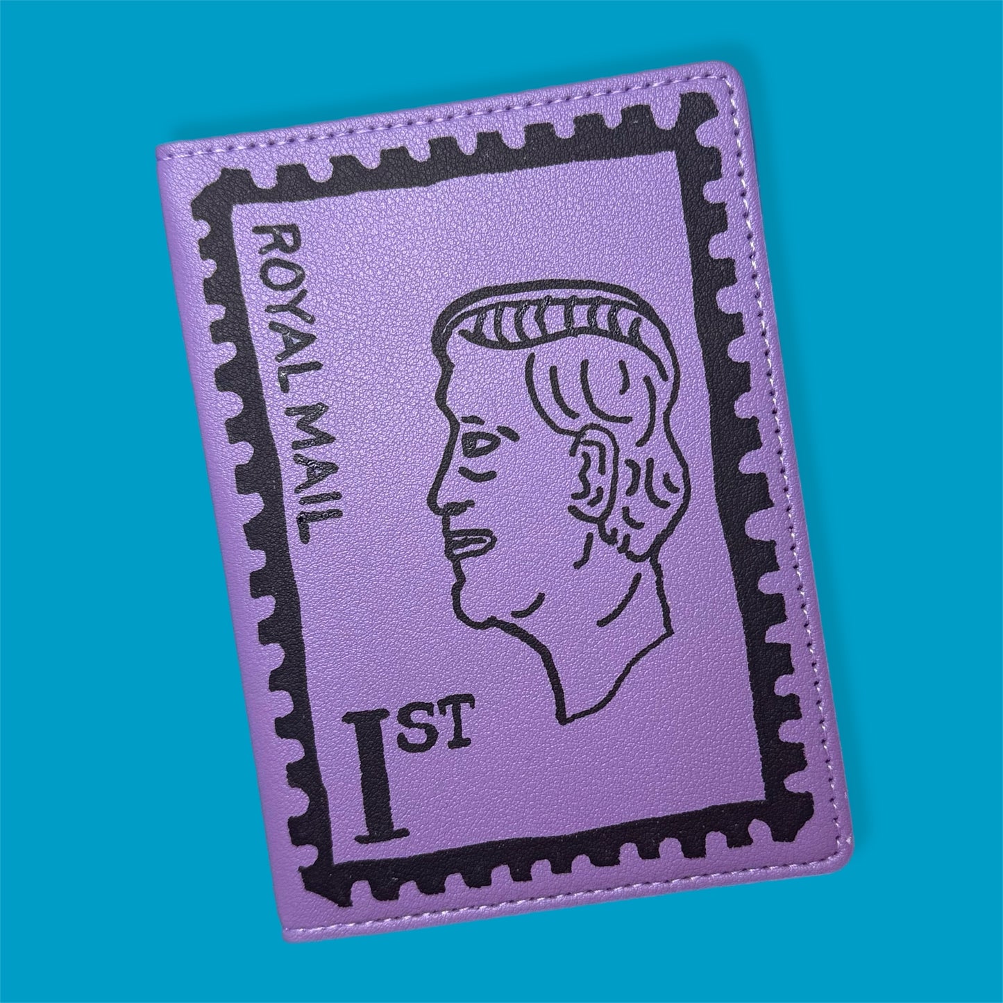 Passport holder faux leather Stamp