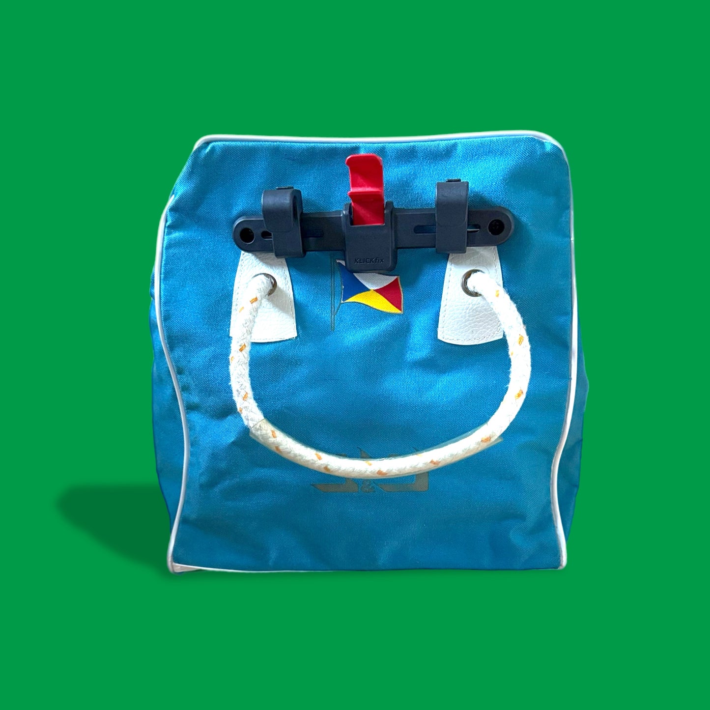 Upcycled vintahe P&O cruise Bike Pannier tote bag