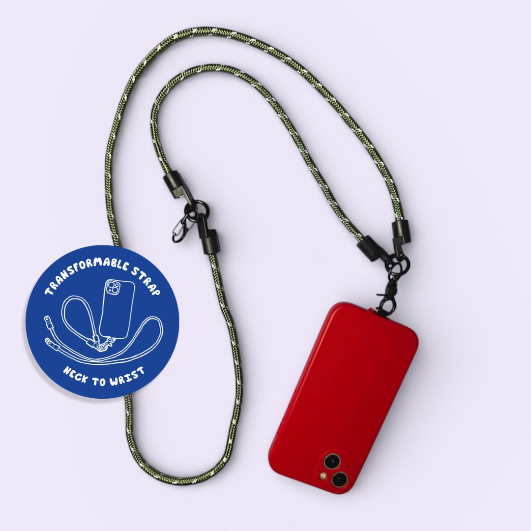 Paracord neck strap / wrist strap convertible lanyard army green