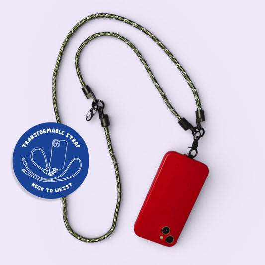 Paracord neck strap / wrist strap convertible lanyard army green