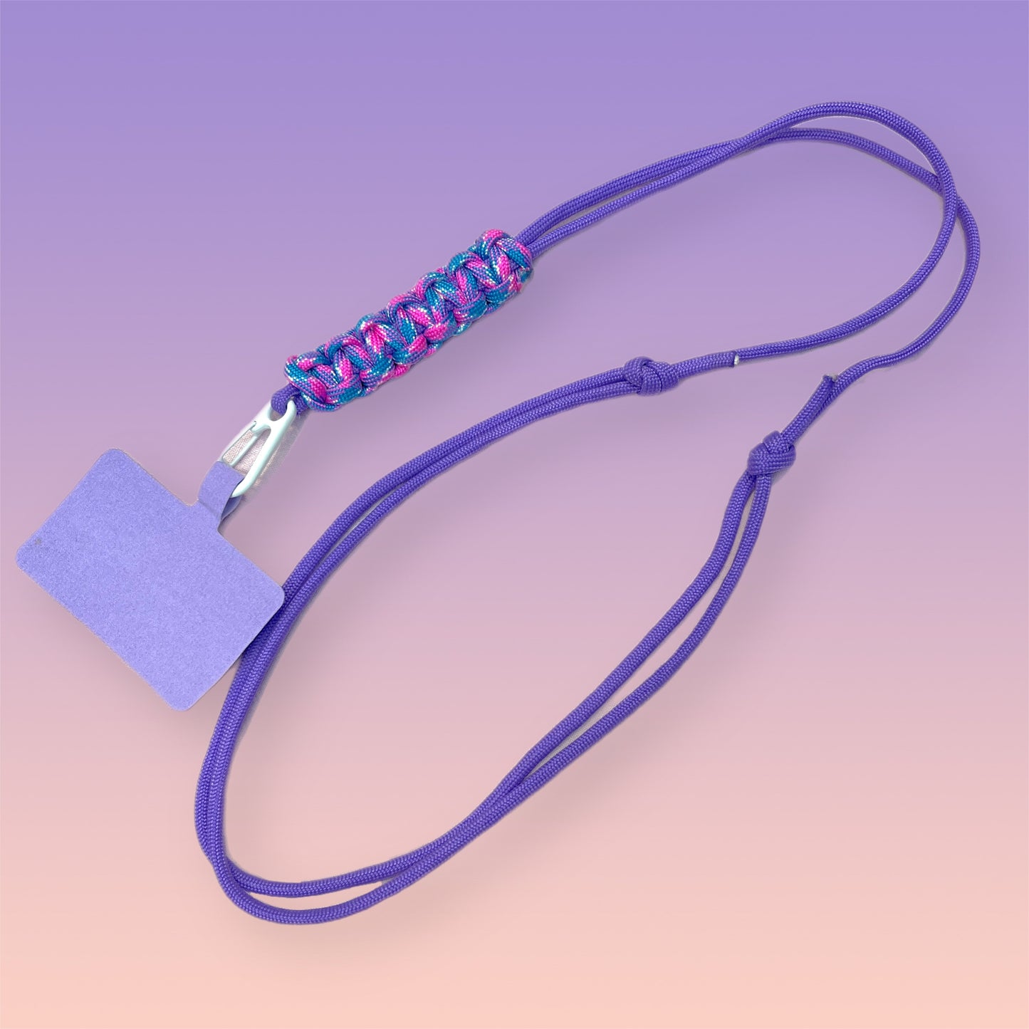 Cord Phone strap lanyard adjustable purple